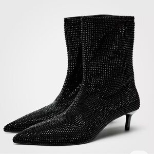 Zara women’s sequin ankle boots size 10 NEW